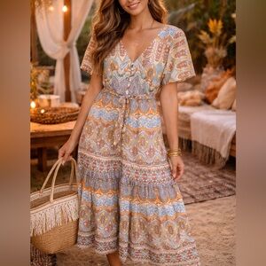 ❗️ANTHROPOLOGIE | RAGA Bohemian Multicolor Maxi Dress